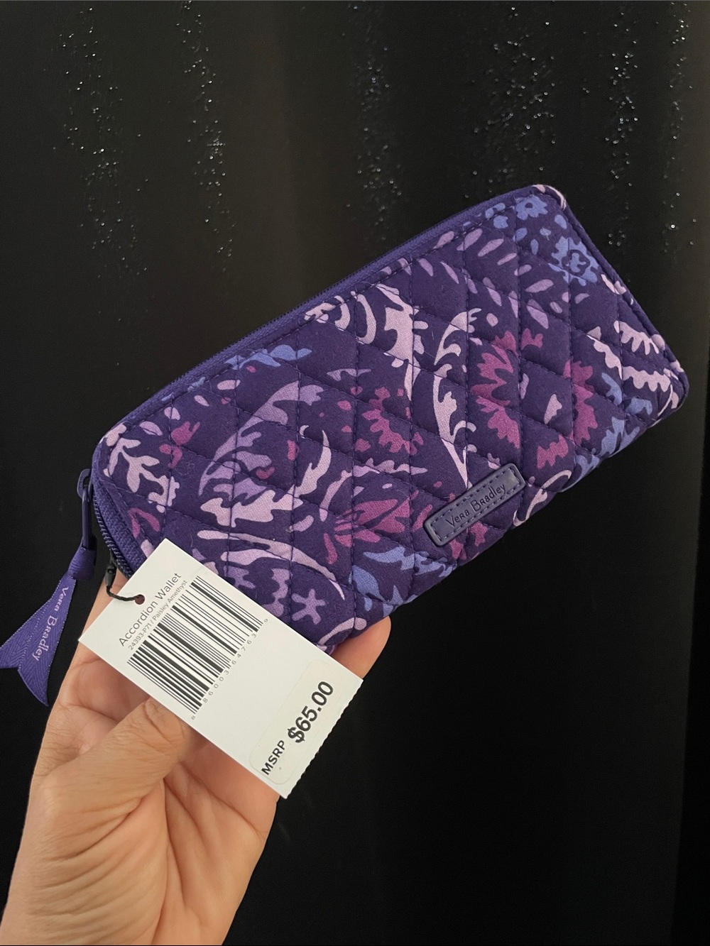 Vera Bradley Purple Floral Quilted Zip-Around Wallet